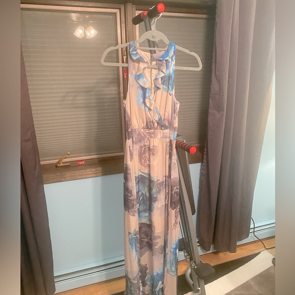 H&M Floral Ruffle Halter Maxi Dress NWT